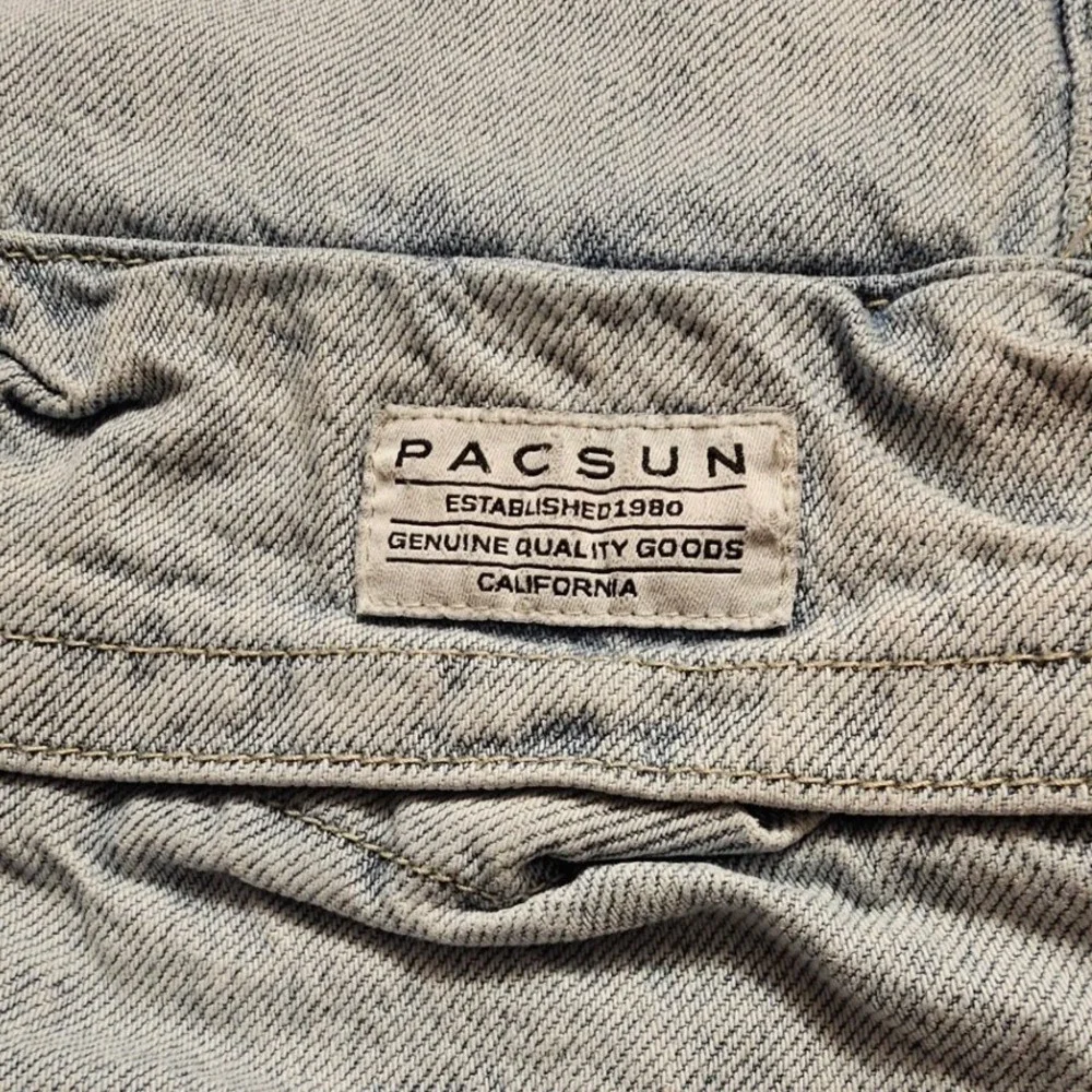 PacSun Baggy Cargo Jeans Light Wash Blue Denim Utility Pants 31x32 Mens